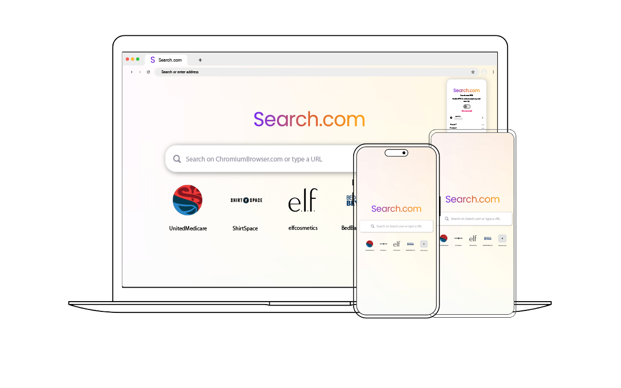 Laptop And Mobile Showing Search Engine